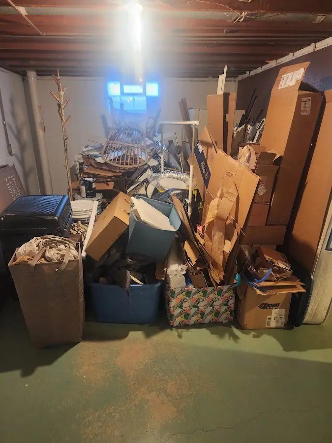 Roll-off dumpster container at job site for 15 Yard Dumpster Rental in Lincoln